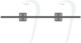 icon of two teeth held together with braces wire and brackets